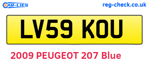LV59KOU are the vehicle registration plates.