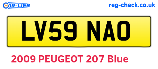 LV59NAO are the vehicle registration plates.