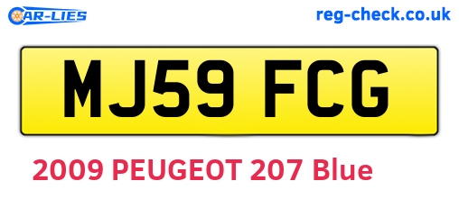 MJ59FCG are the vehicle registration plates.