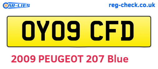 OY09CFD are the vehicle registration plates.