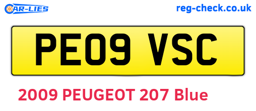 PE09VSC are the vehicle registration plates.