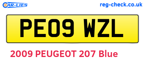PE09WZL are the vehicle registration plates.