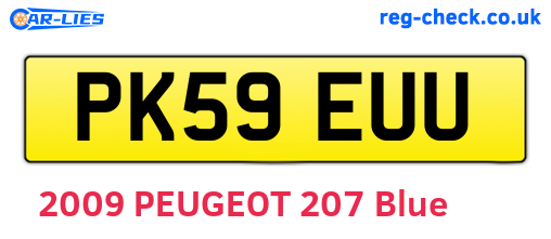 PK59EUU are the vehicle registration plates.