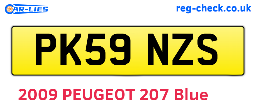 PK59NZS are the vehicle registration plates.