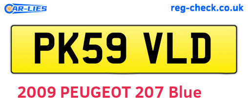PK59VLD are the vehicle registration plates.