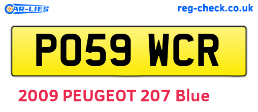 PO59WCR are the vehicle registration plates.