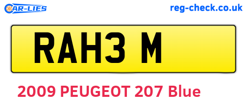 RAH3M are the vehicle registration plates.