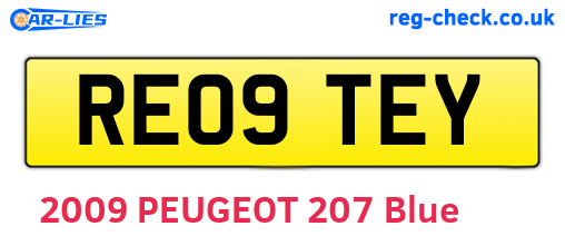 RE09TEY are the vehicle registration plates.
