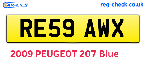 RE59AWX are the vehicle registration plates.