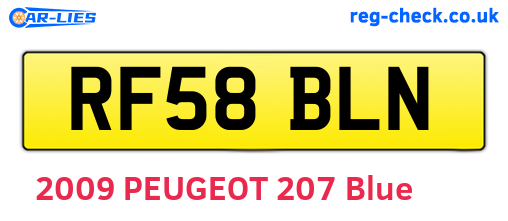 RF58BLN are the vehicle registration plates.