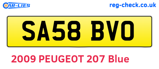 SA58BVO are the vehicle registration plates.