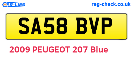 SA58BVP are the vehicle registration plates.