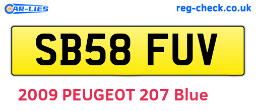 SB58FUV are the vehicle registration plates.
