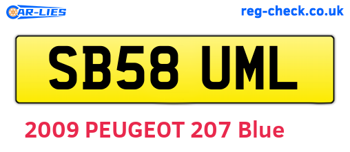 SB58UML are the vehicle registration plates.