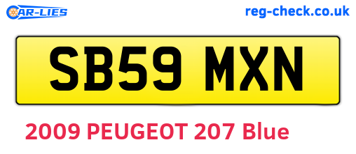 SB59MXN are the vehicle registration plates.