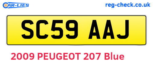 SC59AAJ are the vehicle registration plates.