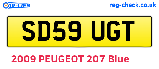 SD59UGT are the vehicle registration plates.