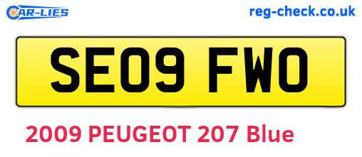 SE09FWO are the vehicle registration plates.