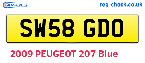 SW58GDO are the vehicle registration plates.