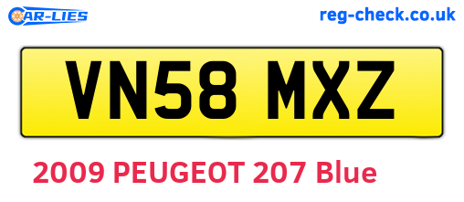 VN58MXZ are the vehicle registration plates.