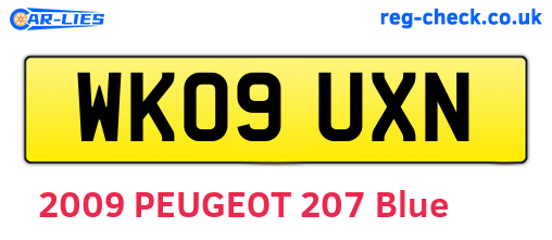 WK09UXN are the vehicle registration plates.