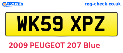 WK59XPZ are the vehicle registration plates.