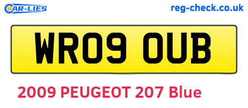 WR09OUB are the vehicle registration plates.