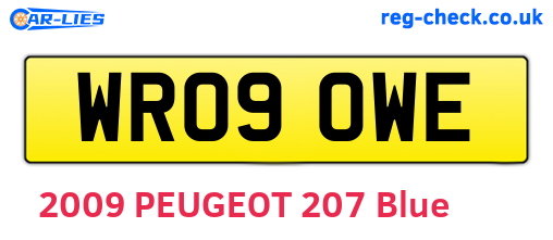 WR09OWE are the vehicle registration plates.