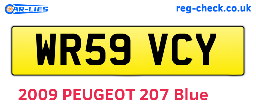 WR59VCY are the vehicle registration plates.