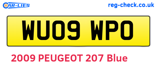 WU09WPO are the vehicle registration plates.