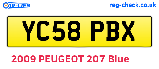 YC58PBX are the vehicle registration plates.