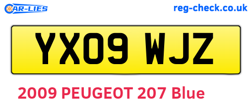 YX09WJZ are the vehicle registration plates.