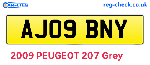 AJ09BNY are the vehicle registration plates.