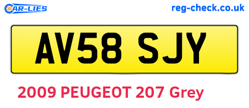 AV58SJY are the vehicle registration plates.