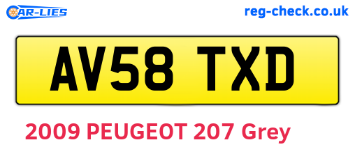 AV58TXD are the vehicle registration plates.