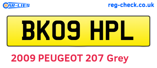 BK09HPL are the vehicle registration plates.