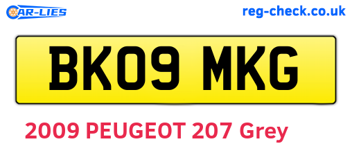 BK09MKG are the vehicle registration plates.
