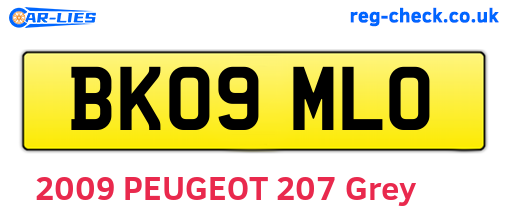 BK09MLO are the vehicle registration plates.