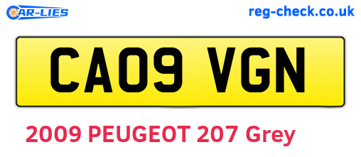 CA09VGN are the vehicle registration plates.