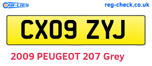 CX09ZYJ are the vehicle registration plates.