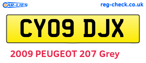 CY09DJX are the vehicle registration plates.