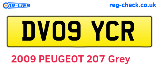 DV09YCR are the vehicle registration plates.