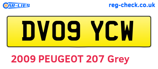 DV09YCW are the vehicle registration plates.