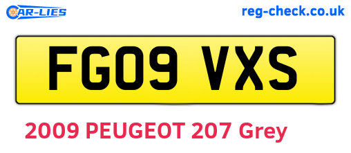 FG09VXS are the vehicle registration plates.