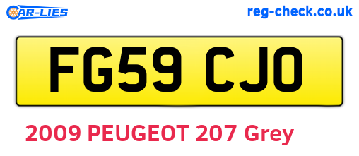 FG59CJO are the vehicle registration plates.