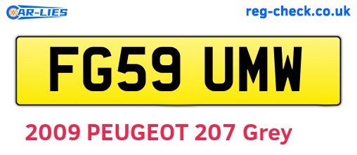 FG59UMW are the vehicle registration plates.