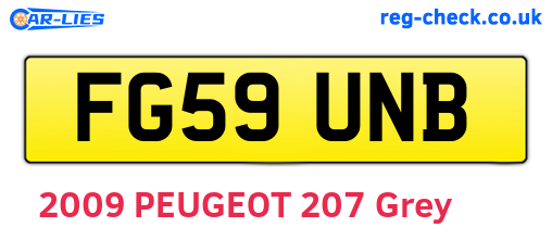 FG59UNB are the vehicle registration plates.