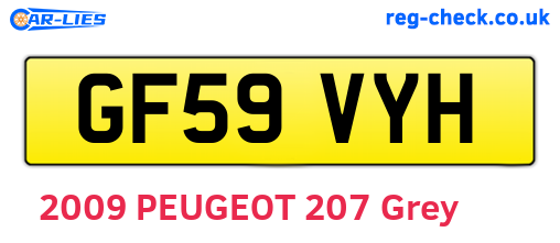 GF59VYH are the vehicle registration plates.