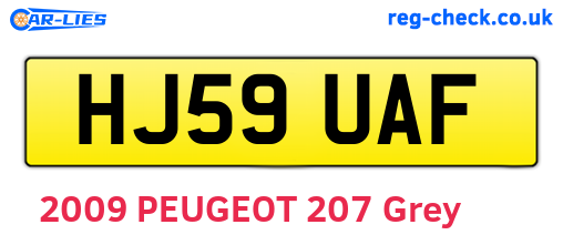 HJ59UAF are the vehicle registration plates.