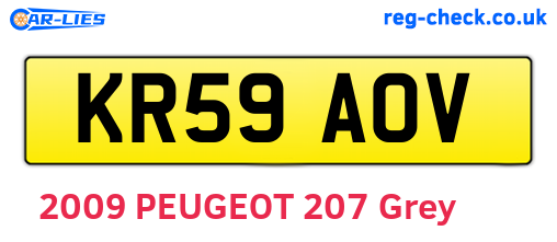KR59AOV are the vehicle registration plates.